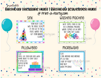 BIRTHDAY TREASURE HUNT | Birthday Scavenger Hunt | Birthday Printables | Birthday Activity | Kids Birthday | Birthday Gift Tags - INSTANT DOWNLOAD