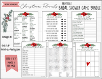 GAME BUNDLE: Bridal Shower Game Bundle 6 Pack | Christmas Bridal Theme | Holiday Bridal Theme | INSTANT DOWNLOAD