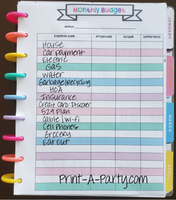 Budget Expense Bills Finance Tracking Page | Classic Happy Planner | Planner Printable