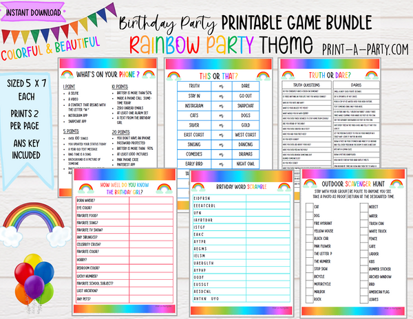 24+ Printable Birthday Party Games