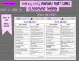 GAME BUNDLE: Birthday Party Game Bundle | Sleepover Theme | Slumber Party | Purple Party Theme | INSTANT DOWNLOAD |
