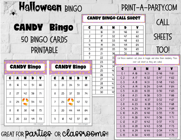 Halloween Bingo | Ghost Bingo | Scare Bingo | Candy Corn Bingo ...