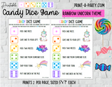 CANDY DICE GAME | Birthday Games | Fun Activities | Sleepover Slumber Party | Party Games | Fun Activity | INSTANT DOWNLOAD