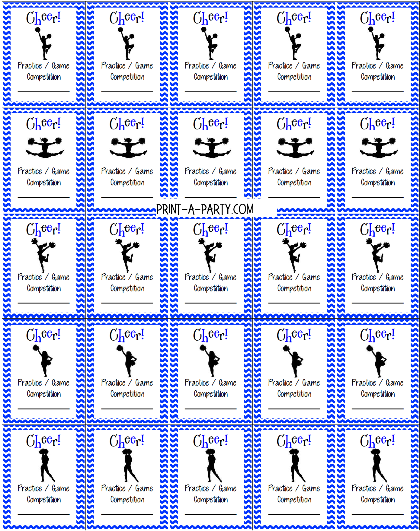 PLANNER STICKERS:  Cheerleading | Activity Boxes | Sports | INSTANT DOWNLOAD Fits a variety of planners!