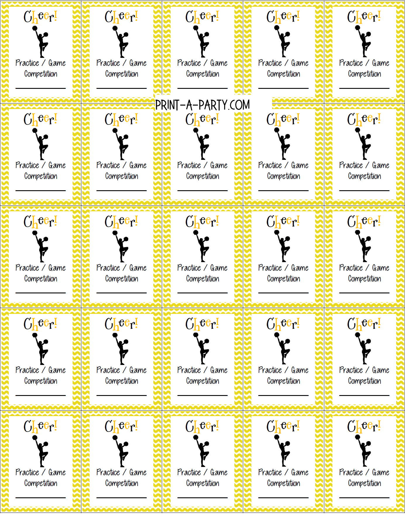 PLANNER STICKERS:  Cheerleading | Activity Boxes | Sports | INSTANT DOWNLOAD Fits a variety of planners!