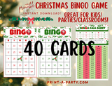 BINGO: Christmas Bingo Game - 30, 40 or 50 different cards INSTANT DOWNLOAD - Holiday Bingo
