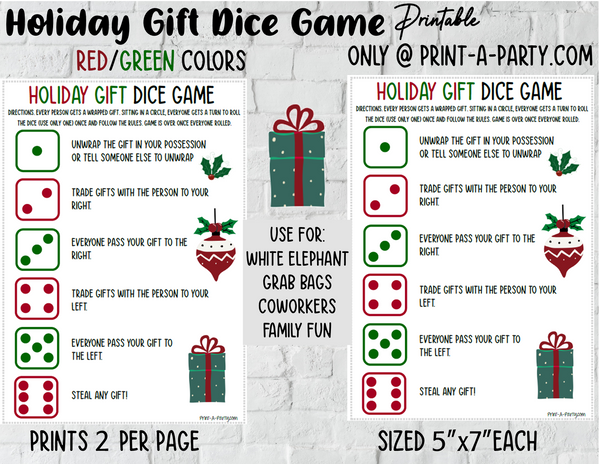 Gift Grab Game: Gift Exchange Game for Christmas White Elephant or Any  Other Holiday or Party