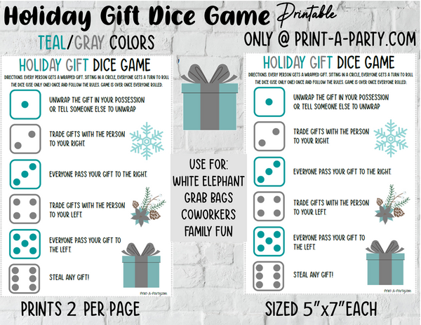 Kiwi Christmas Gift Exchange Dice Game – Jandals and Jet Planes