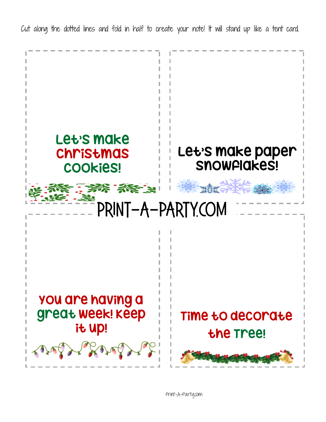 ELF NOTE CARDS | 32 Elf Notes | Christmas | Elf Note Tent Cards | Christmas Behavior | Christmas Activities