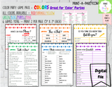 GAME BUNDLE: Color Party Game 6 Pack - INSTANT DOWNLOAD - Pick Your Color - great for Tween/Teen parties