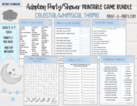 Adoption Party Shower Games | Whimsical Sky | Celestial Adoption Party Theme | Adoption Shower Games | Sun | Moon | Stars | Cloud | Altbash | adoption | INSTANT DOWNLOAD