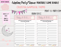 Adoption Party Shower Games | Whimsical Sky | Celestial Adoption Party Theme | Adoption Shower Games | Sun | Moon | Stars | Cloud | Altbash | adoption | INSTANT DOWNLOAD