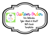CUSTOM ORDER REQUEST: WhatAStaff Custom Gift Card Template