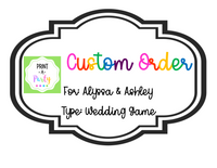 CUSTOM ORDER REQUEST: Wedding Game in Sunflower Design