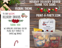 Delivery Driver Thank You Appreciation Snack & Drink Signs | UPS | Fed Ex | USPS Mailman | Amazon | Holiday Deliveries