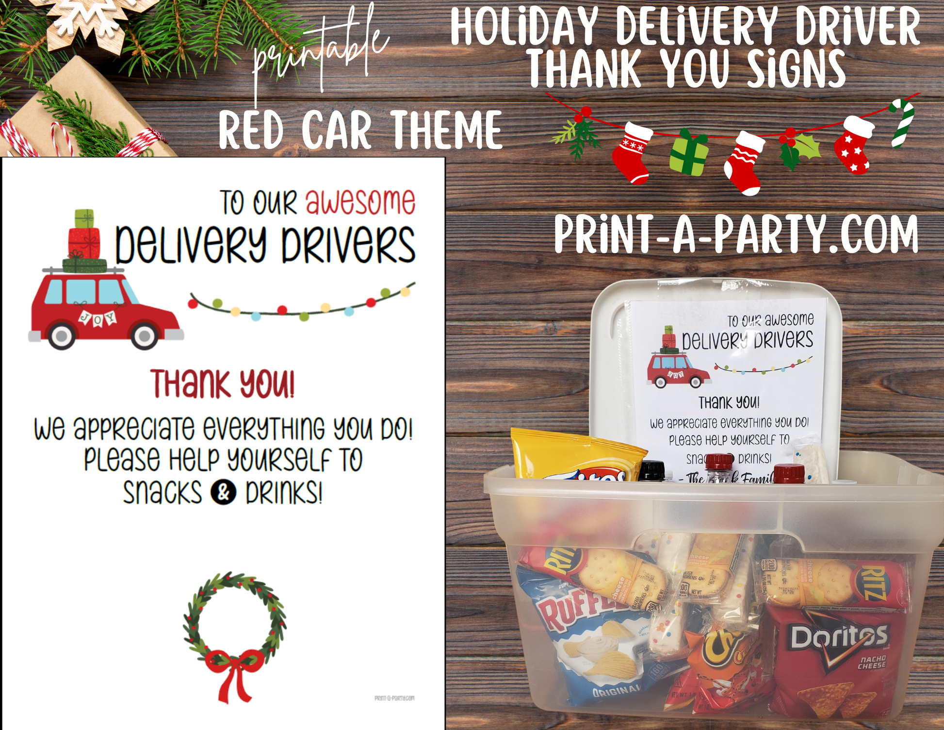 delivery-driver-thank-you-appreciation-snack-drink-signs-ups-fed-printaparty for Free Printable Package Delivery Signs Delivery Driver Thank You Appreciation Snack & Drink Signs | UPS | Fed – PrintAParty for Free Printable Package Delivery Signs