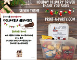 Delivery Driver Thank You Appreciation Snack & Drink Signs | UPS | Fed Ex | USPS Mailman | Amazon | Holiday Deliveries