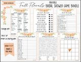 GAME BUNDLE: Bridal Shower Games | Fall Florals | Fall Wedding Games |