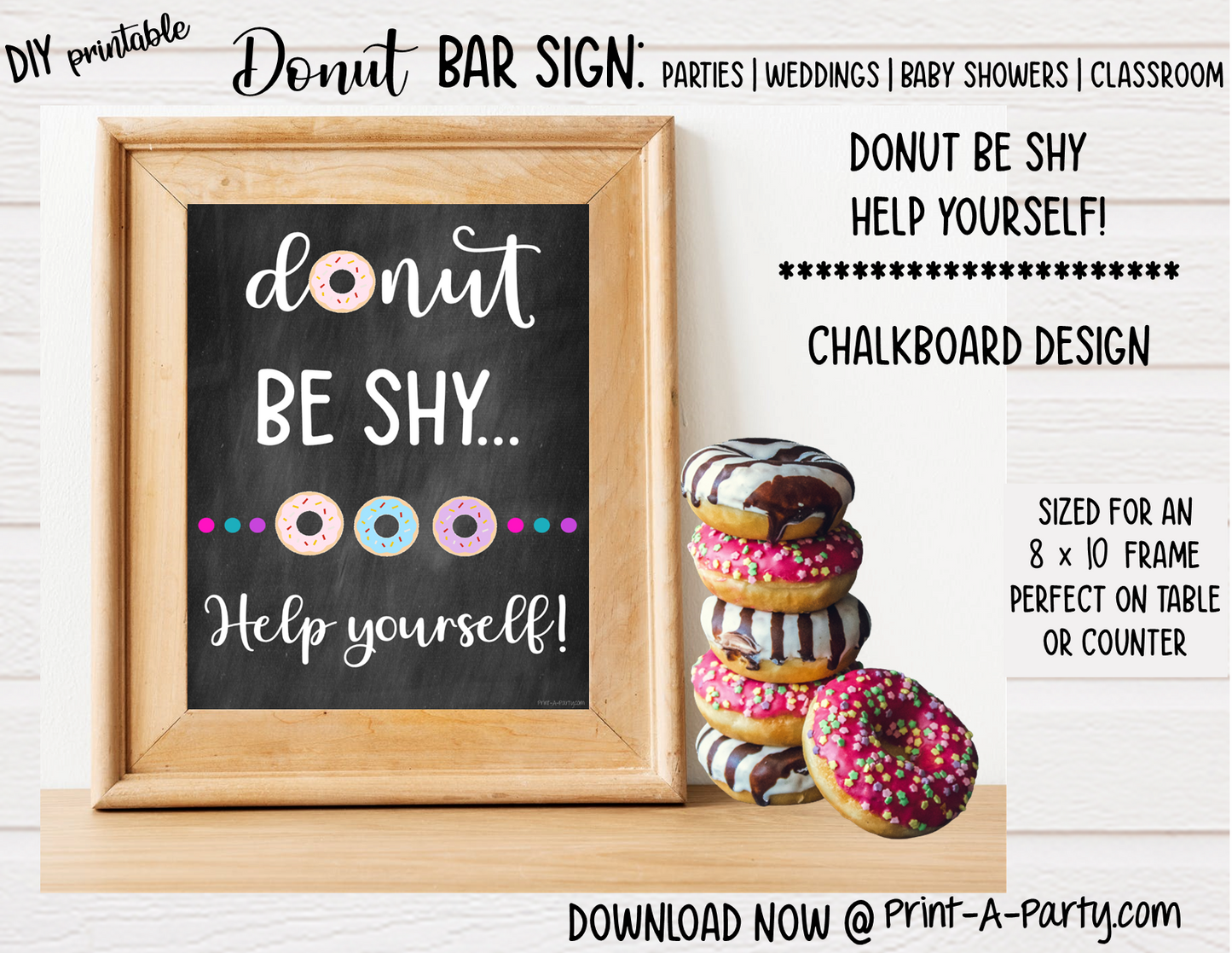 DONUT BAR | DONUT STATION SETUP | Party | Dinner Party | Holiday | Brunch | Bridal Shower | Wedding Lunch | Baby Shower | Teacher Appreciation | Classroom Party | Co-worker appreciation | INSTANT DOWNLOAD