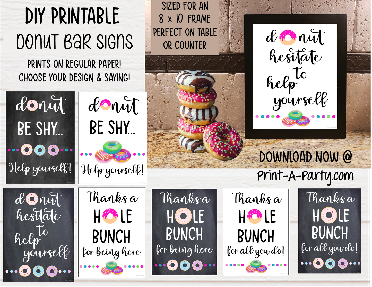 DONUT BAR | DONUT STATION SETUP | Party | Dinner Party | Holiday | Brunch | Bridal Shower | Wedding Lunch | Baby Shower | Teacher Appreciation | Classroom Party | Co-worker appreciation | INSTANT DOWNLOAD