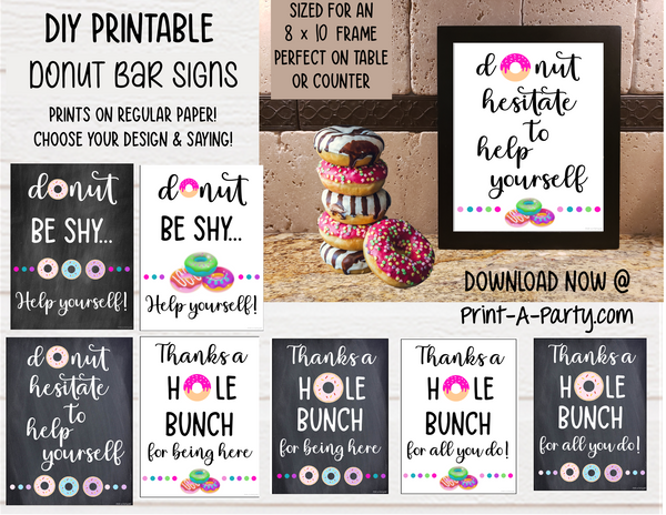 DONUT BAR | DONUT STATION SETUP | Party | Dinner Party | Holiday | Brunch | Bridal Shower | Wedding Lunch | Baby Shower | Teacher Appreciation | Classroom Party | Co-worker appreciation | INSTANT DOWNLOAD