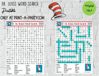 WORD SEARCH: Dr. Seuss Theme | Classroom | Teachers - INSTANT DOWNLOAD