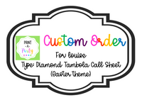CUSTOM ORDER REQUEST: Tombola Call Sheet (Easter Theme)
