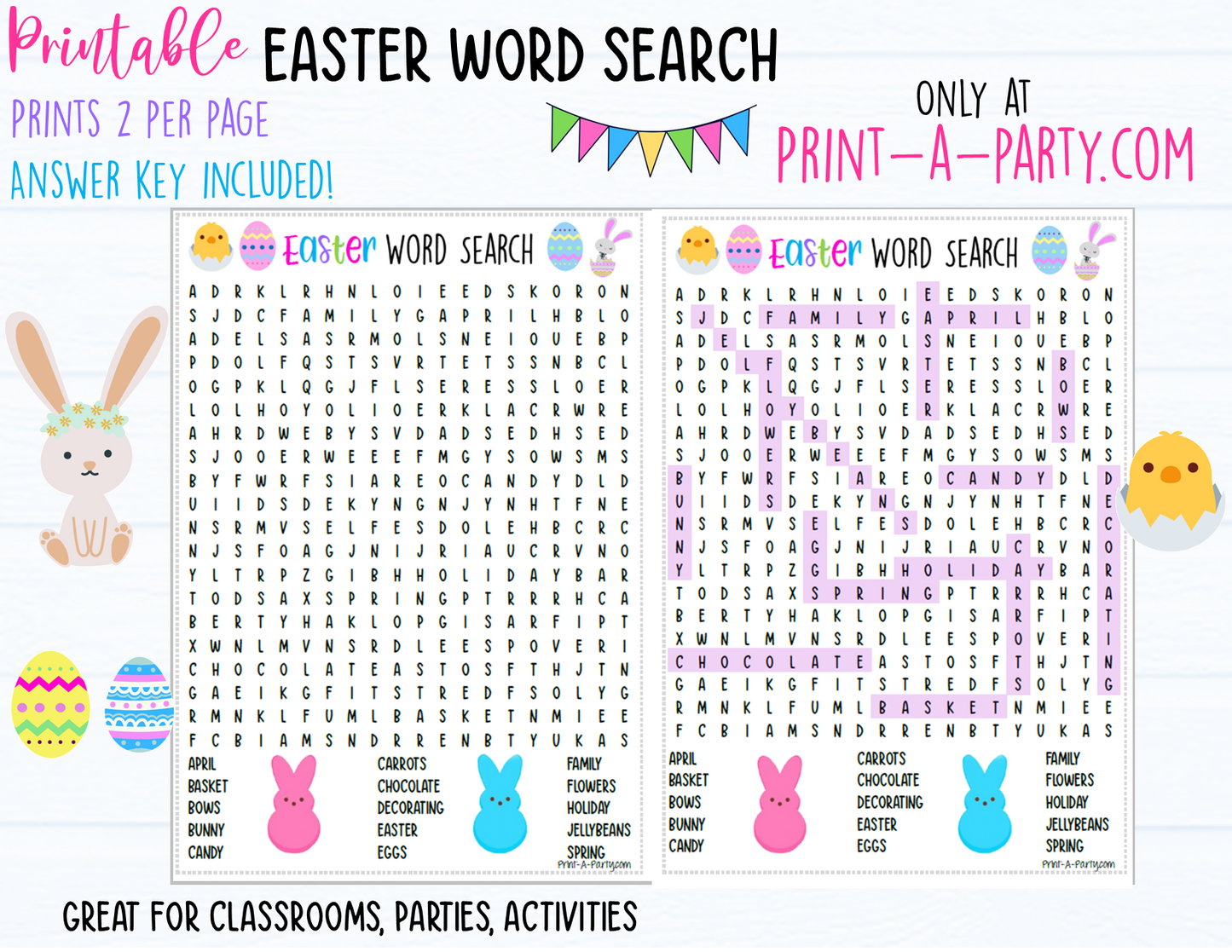 WORD SEARCH:  Easter Word Search | Easter Games | Easter Bunny | Easter Activities - INSTANT DOWNLOAD