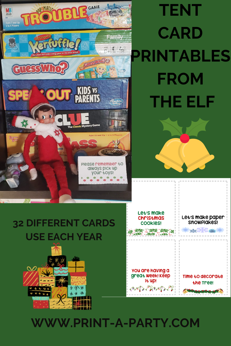 ELF NOTE CARDS | 32 Elf Notes | Christmas | Elf Note Tent Cards | Christmas Behavior | Christmas Activities