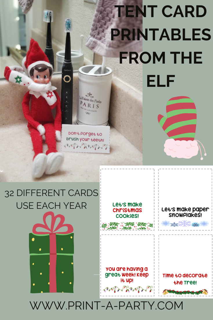 ELF NOTE CARDS | 32 Elf Notes | Christmas | Elf Note Tent Cards | Christmas Behavior | Christmas Activities