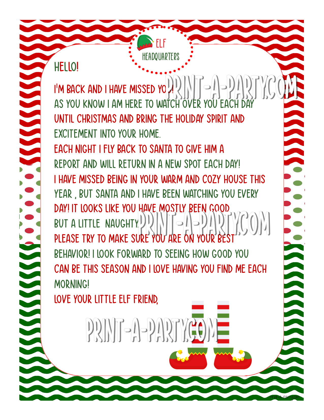 ELF Printable Letter Notes Pack | RETURNING ELF | Elf Welcome & Goodbye Letters | Blank Letters and Notes to promote or praise behavior - INSTANT DOWNLOAD