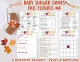 GAMES for Baby Shower | Fall Baby Shower Theme | Fall Florals Baby Shower
