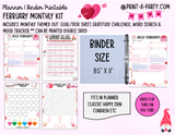 Monthly Planner Kit 2 - FEBRUARY Printable | To Do/Goal Tracker | Gratitude Challenge | Word Search Game | Mood Tracker | Planner/Binder Sizes