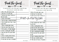 FIND THE GUEST Game | Rustic Farmhouse for Bridal and Wedding Shower | Rustic Wedding | Farmhouse Wedding