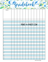 PLANNER: Teacher Planner | Gradebook | Binder Pages | Blue Floral Design
