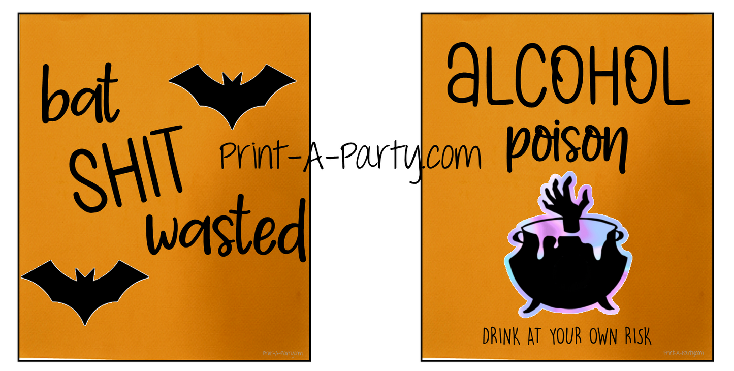 WINE LABELS: Halloween (4) Wine | Chalkboard Wine Labels | Sarcastic Wine | Funny | Printable | INSTANT DOWNLOAD - Use each year!