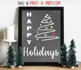 PRINTABLE QUOTE | Instant Art | Word Art | Happy Holidays | INSTANT DOWNLOAD | Christmas | Chalkboard | Word Art | Home Decor