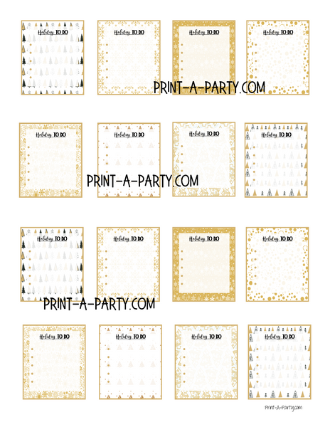 PLANNER STICKERS: Christmas, Holiday, To Do Boxes, Gold Aesthetic