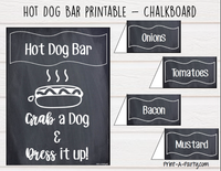 DIY HOT DOG BAR Setup | Hot Dog Sign | Hot Dog Labels | 4th of July | Summer Parties | Birthdays | Weddings | Showers | Instant Download Printable