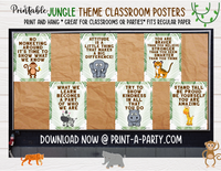 CLASSROOM DECOR | Jungle Classroom Posters | Jungle Classroom Quotes | Calm Classroom | Positive Classroom Quotes | Instant Art Word Art for Classroom