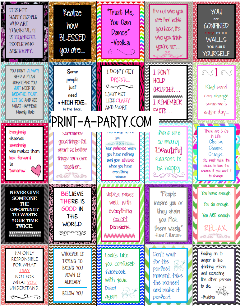 PLANNER STICKERS: Funny Life Quotes | Boxes | INSTANT DOWNLOAD Fits a variety of planners!