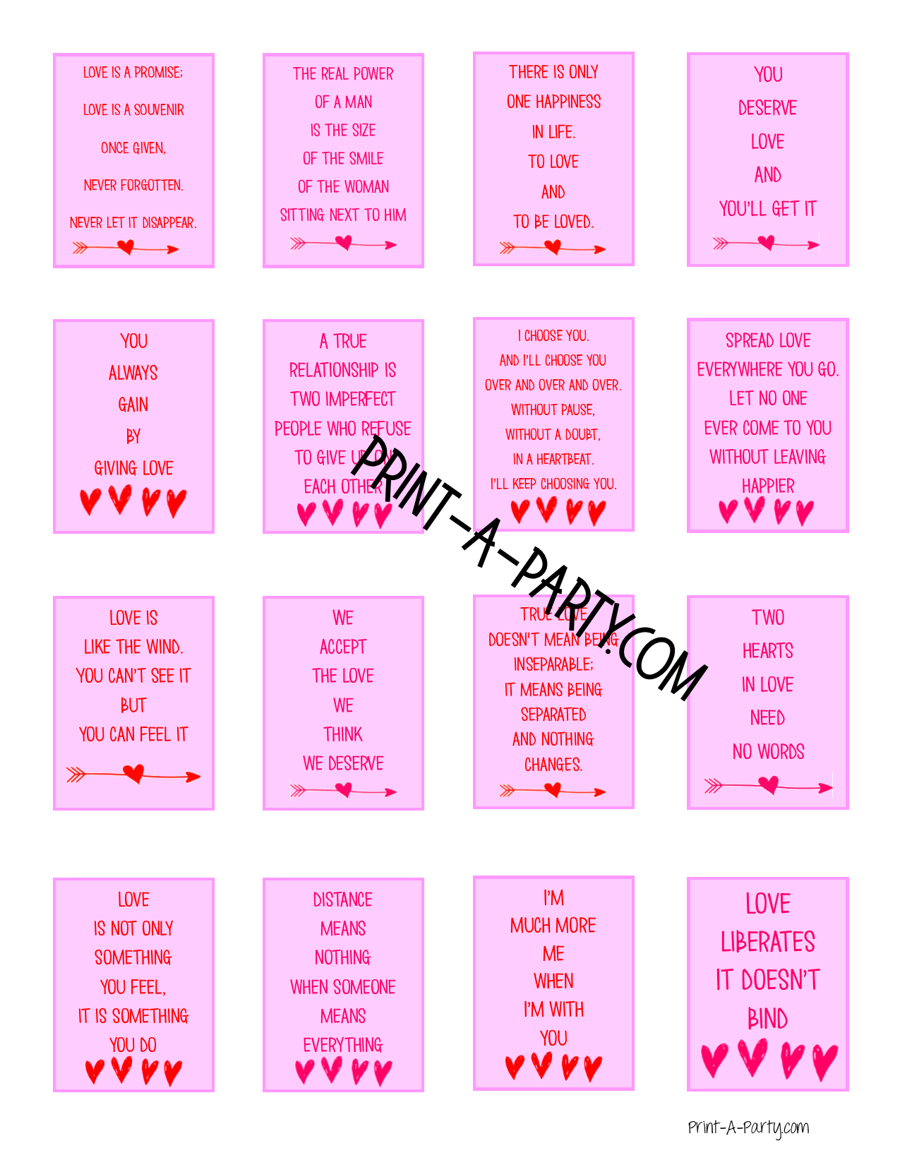 PLANNER STICKERS: Love Quotes | INSTANT DOWNLOAD | Fits a variety of planners! Erin Condren, Happy Planner and more