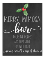 DIY MIMOSA BAR SETUP FOR HOLIDAYS | MERRY MIMOSA STATION | Christmas | Holiday | Cocktail Party | Mimosa Bar Kit | Weddings | Showers | INSTANT DOWNLOAD