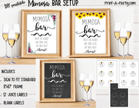 DIY MIMOSA BAR SETUP DIY | Cocktail Party | Dinner Party | Holiday | Brunch | Bridal Shower | Wedding Lunch | Mimosa Bar Kit | INSTANT DOWNLOAD