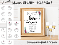 DIY MIMOSA BAR SETUP DIY | Cocktail Party | Dinner Party | Holiday | Brunch | Bridal Shower | Wedding Lunch | Mimosa Bar Kit | INSTANT DOWNLOAD