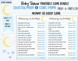 GAMES for Baby Shower | Moon and Stars Baby Boy Shower Theme | Celestial Baby Shower Theme | Baby Shower Games | Moon | Stars | INSTANT DOWNLOAD