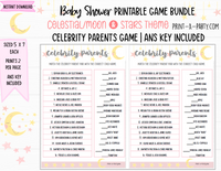GAMES for Baby Shower | Moon and Stars Baby Girl Shower Theme | Celestial Baby Shower Theme | Baby Shower Games | Moon | Stars | INSTANT DOWNLOAD