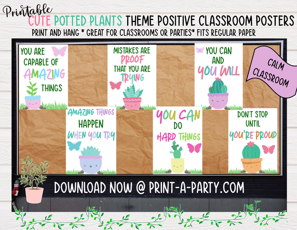 CLASSROOM DECOR | Natured Themed Classroom Posters | Positive Classroom Quotes | Calm Classroom Decor | Instant Art Word Art for Classroom