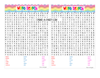 WORD SEARCH: Colorful Birthday Game | Rainbow | Birthday Party | Games - INSTANT DOWNLOAD
