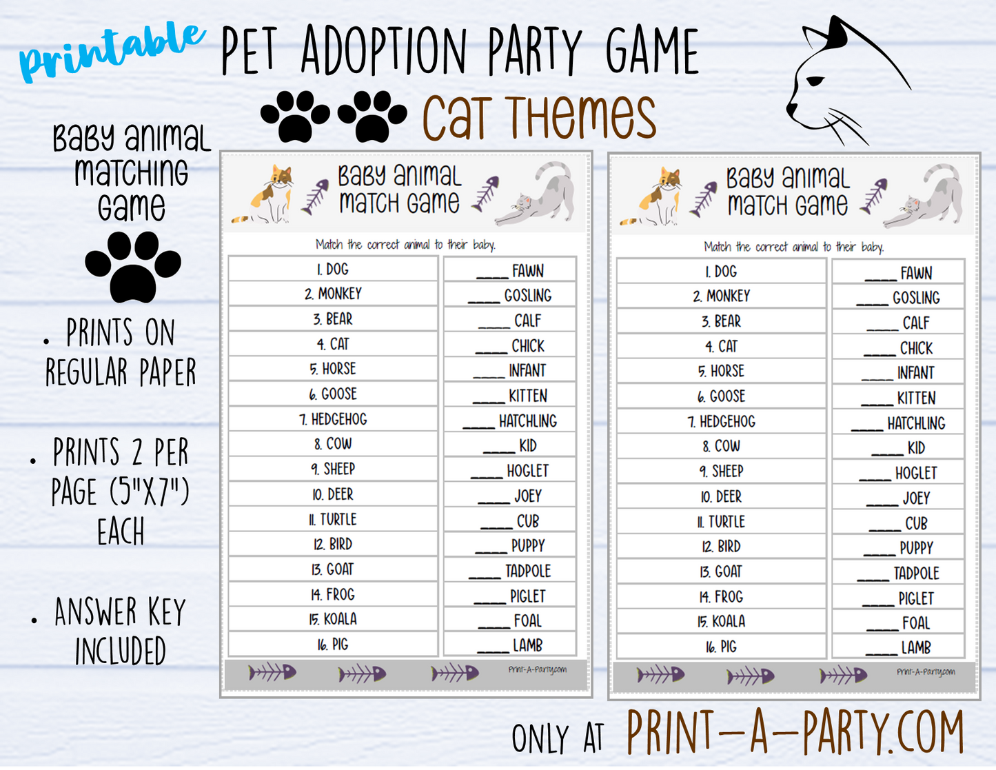 Pet Adoption Party Game | Dog Adoption Party | Cat Adoption Party | Animal Matching Game | Pet Adoption Celebration | Pet Adoption Game | Animal Game | Altbash | INSTANT DOWNLOAD